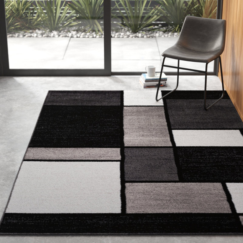 Lorenzo Geometric Gray/Black/White Area Rug & Reviews AllModern